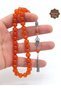 Orange Silver Tassel Wheel Cut Zircon Amber Prayer Beads 201025504 - 2