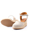 Genuine Leather Beige Wedge Heeled Women's Shoes - Z521 - 6