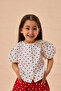 Balon Sleeve Polka Dot Shirt Black - 6