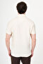 Patterned Slim Fit Lapel Collar 100% Cotton Short Sleeve Men's Shirt Ecru - 27150.26Y - 4