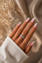 Women's Zircon Baguette Stone Adjustable Shiny Steel Ring