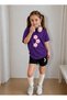 Girl's T-Shirt and Shorts Set, Printed Cotton, Summer Casual Fit Combination