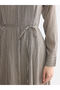 Striped Belted Shirt Dress - 2