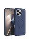 Apple iPhone 16 Pro Compatible Case Aura Stand Magsafe Navy Blue