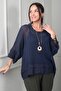 Women's Italian Boat Neck Athlete Mesh Linen Bohemian Blouse