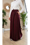Elastic Waist Double Pocket Tencel Skirt - 2
