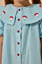 Mushroom Embroidered Dress Blue - 7