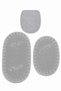Gray 3-Piece French Lace Luxury Bath Mat Non-Slip Dowry Oval Bath Mat Set Lauris - 2
