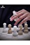 Marble Chess Set 12 Inch Handmade Travertine & White Board Game - Tabletop Gifts & Home Décor - 2