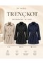 Women's Casual Lined Short Trench Coat - Belted Seasonal Jacket - 3