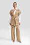 Women's Laser Cut Motif Double Suit Set Beige 31349 - 3