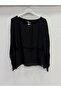 Black Italian Poncho Sleeve Lined Short Silk Blouse 38 - 42 Size