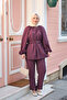 Women's Belted Modal Suit Burgundy