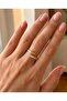 Ravelle Asymmetrical Textured Zircon Stone Adjustable Ring - 2