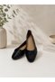 Genuine Leather Bow Detailed Comfortable Women's Daily Ballerinas - 4