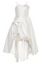 Girl's Satin Evening Dress with Removable Transparent Cape, Ages 8-15, Ecru - 4