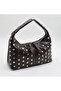 Leather Studded Detailed Zipper Closure Hand, Arm and Shoulder Bag - 3