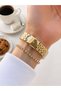 2-Year Warranty Steel Cord 30 Mt Water Resistant Female Wrist Watch+Bracelet Dkk.14372.2 - 4