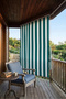 Durable Thick Outdoor Striped Balcony Curtain and Sunshade Models - Balcony Sunshade and Tarpaulin 70 cm with a Tie Green and White - 2