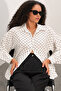 Women's Oversize Polka Dot Shirt 20392 - White