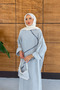 Women's Sequin Embroidered Bat Sleeve Denim Dress - 5