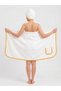 Women's Cotton Bath and Sauna Set – Ruffle Detailed Towel and Hair Cap - 5