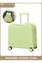 Kids Rideable Suitcase, Children Trolley Case with Cat Ear Design, Carry-on Luggage with Built-in Anti-theft Combination Lock, Scratch Resistant Family Travel Luggage (Green, 18 Inch)