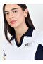 White Color Block Ribbed Fitted Polo T-Shirt - 4
