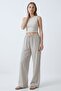 Striped Elastic Waist Wide Leg Woven Trousers - 3