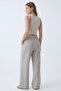 Striped Elastic Waist Wide Leg Woven Trousers - 7