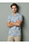 Men Blue Printed Cuban Collar Shirt - 4