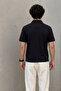 Men's Classic Black Polo Neck T-Shirt - 5