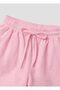 Pink - White Color Striped Modal Shorts - 3