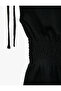 Bürümcük Fabric Gipeli Round Boat Neck Sleeveless Blouse with Bow Tie Detail - 7