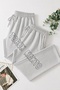 2 Pieces Unisex Regular Pipe Leg Gray Color Sweatpants - 2