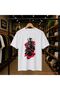 Skull Warrior Chest Printed 100% Cotton Oversize Loose Regular Fit Crew Neck T-Shirt