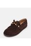 Large Size Women's Genuine Leather De Leather Ue Suede a Loafers -42-43-44-Brown Suede - 6
