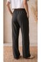 Women's Black High Waist Palazzo Linen Muslin Pants Wide Leg - 7