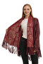 Red Florence Women's Leather Poncho - 5