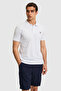 Men's Slim Fit Polo Collar White Basic T-Shirt 50322347-Vr013 - 3