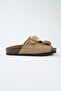 Rio Women's Vegan Leather Double Buckle Mink Slippers - 3