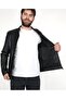 100% Genuine Lambskin Puntolled Men's Black Coat with Stylish Collar - 2