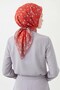 Soft Scarf Leaf Pattern Red 90X90 - 2