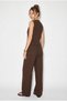 Women's Coffee Color Hidden Button Detailed Vest Elastic Waist Pocket Detailed Loose Trousers Dt261004 60286306 - 6