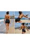 Women's Black Sports Shorts High Waist Tightening Diving Fabric Leggings - 4
