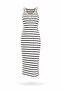 Ecru Striped Corduroy Dress