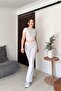 Set of 2 - Cropped Blouse with Bicycle Collar and Half Sleeves and Spanish-Style Pants - 5