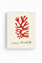 White Wooden Framed Abstract Coral Pattern Painting - Vibrant Tones |   Huhu1613 - Single Table White Frame