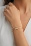 Brass Gold Color Baguette Zircon Stone Women's Bracelet - 2