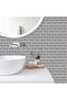 Homeme Tile Stickers Self Adhesive Splashback Non-slip Waterproof 3D Wall Tiles DIY Sticker for Bathroom Kitchen Decoration （Size:15cm*30cm/18pcs） - 2